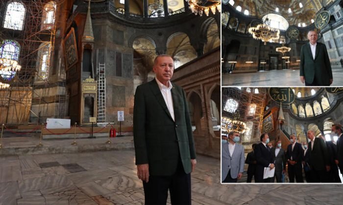 Ayasofya’ya sürpriz ziyaret! Cumhurbaşkanı Erdoğan paylaştı