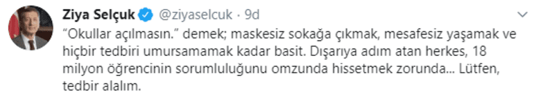 Son dakika haberler... Milli Eğitim Bakanı Selçuktan flaş sözler: Okullar açılmasın demek...