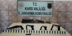 Kars’ta ruhsatsız silahlar yakalandı 1 kars