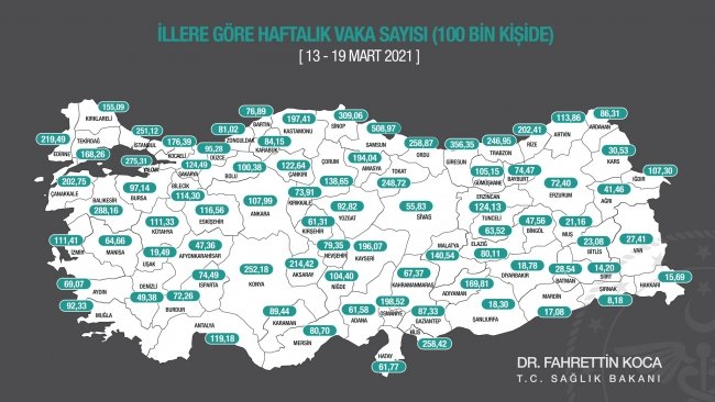 Güncel vaka haritası açıklandı 1 harita29