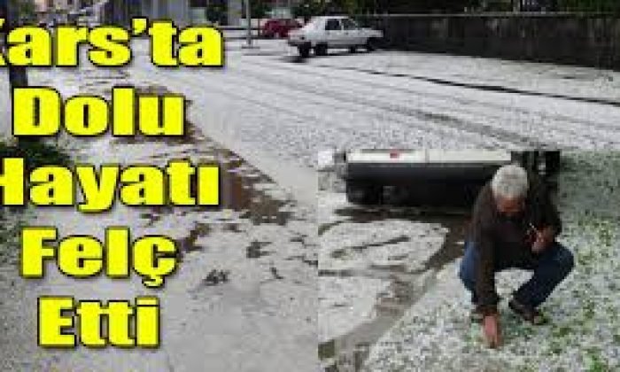 Dolu yağışı şehri beyaza bürüdü