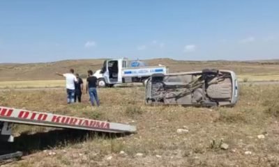 Kars’ta Kontrolden Çıkan Otomobil Devrildi