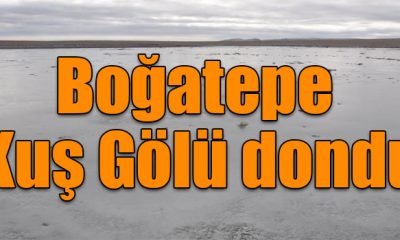 Kars’ta Boğatepe Kuş Gölü dondu