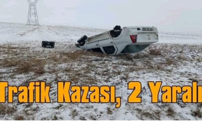 Kars’ta Trafik Kazası, 2 Yaralı!
