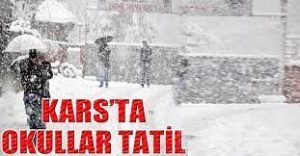 Kars'ta Okullara Kar Tatili 1 Kars'ta