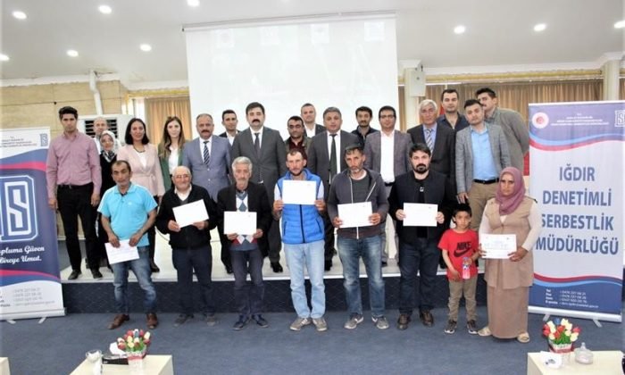 Iğdır’da denetimli serbestlik yükümlülerine sertifika