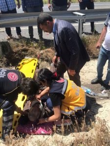 Horasan - Pasinler karayolunda trafik kazası: 2 yaralı 2 AW644177 01