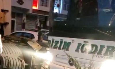 Horasan’da çekici ile yolcu otobüsü çarpıştı