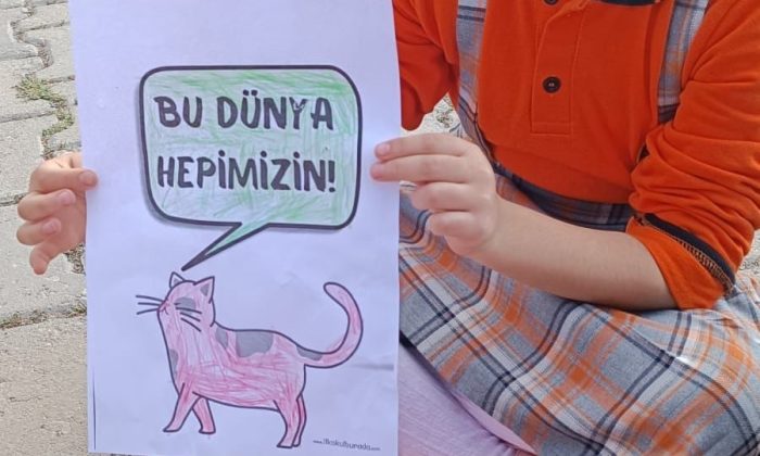 Öğrenciler hayvanlar için çizdi