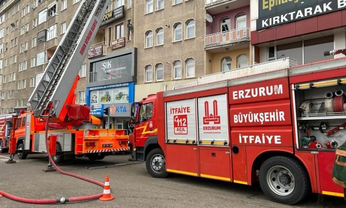 Emlak ofisinde çıkan yangın korkuttu
