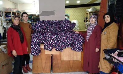 Kağızmanlı kadınlar depremzedelere pijama dikiyor